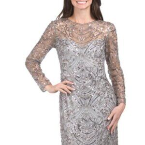 New, Size 20, TADASHI SHOJI, Silver Beaded Gown